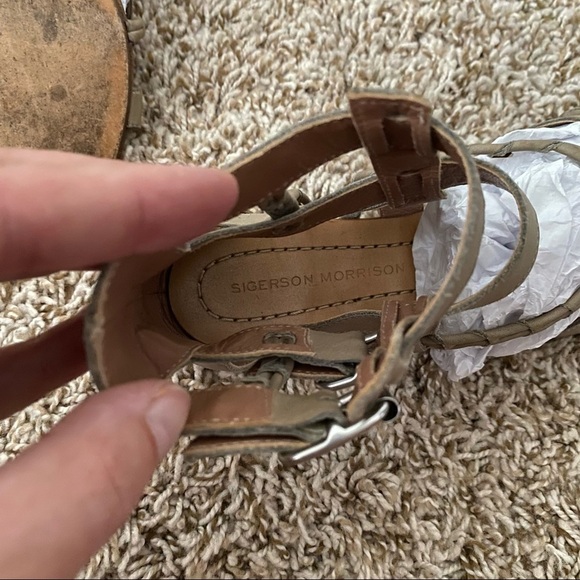 Sigerson Morrison Tan Leather Cage Gladiator Sandals Size 6B Narrow - Picture 6 of 8